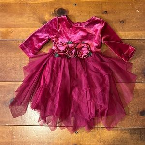Rare Editions Holiday Velvet bodice dress